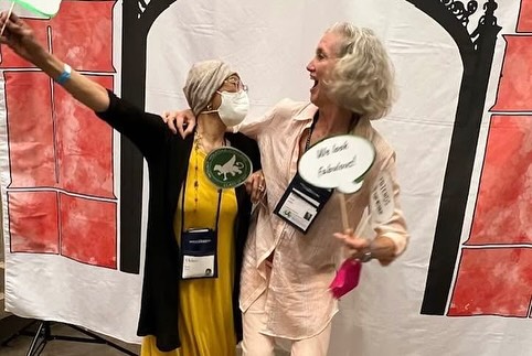 Deb & Okhee celebrating